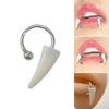 Fashionable Punk Fangs Lip Rings Resin Horseshoe Barbell Fashion Lip Clip Suitable for Statement at Parties and Event