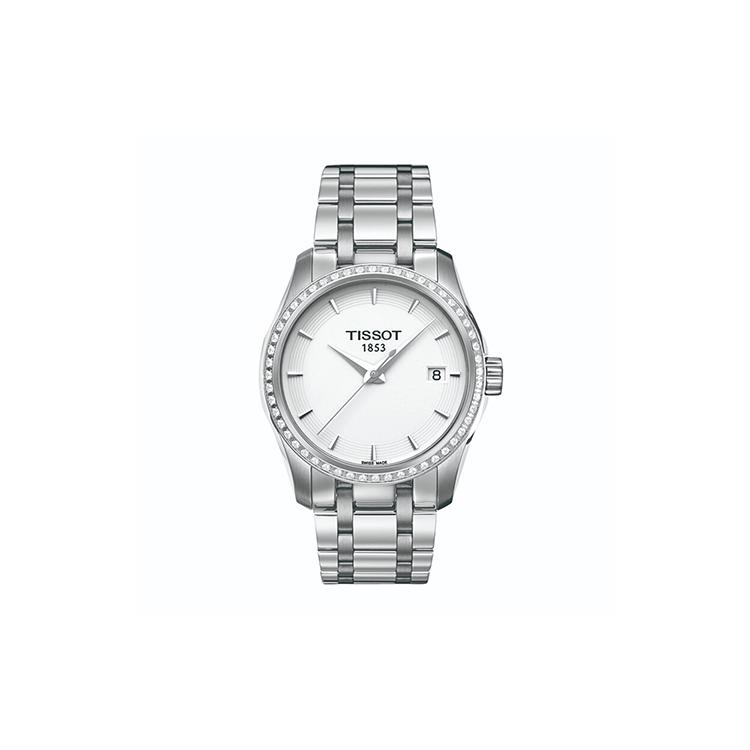 Tissot T TREND Quartz Movement 100m Water Resistance Women's Watch 32mm White Dial Stainless Steel Case T035.210.61.011.00