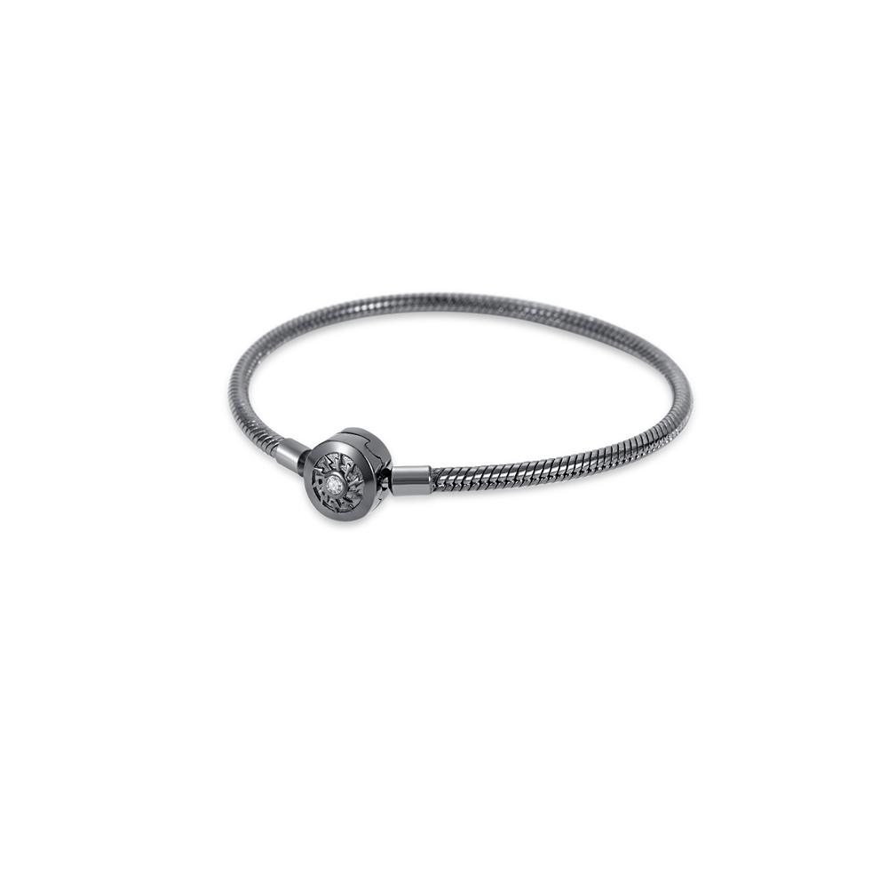 925 Silber Schwarzer Stern Charm Armband Handgefertigter Schmuck Geschenk für Frauen Herzperlen Anhänger Passend
