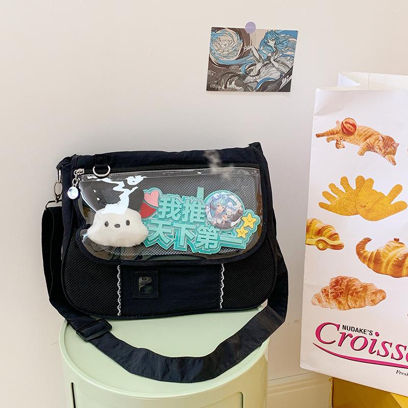 

2025 new transparent large-capacity oblique span bag handbag синій