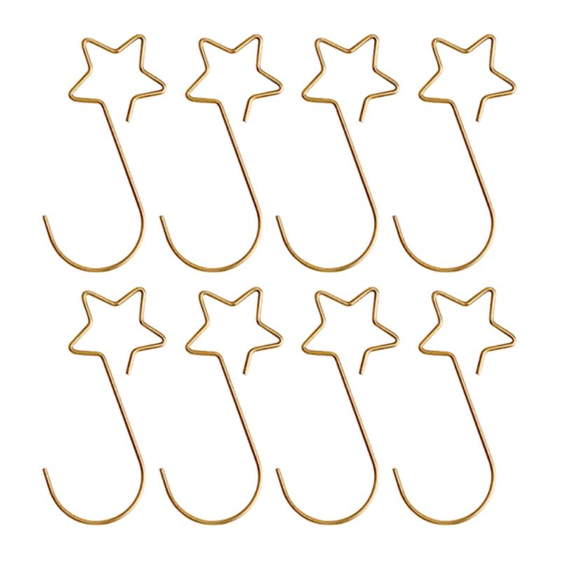 20 Pieces Metal Five-pointed Star Hooks S-shaped Xmas Tree Decors Hanging Pendant for Holiday Party Decor