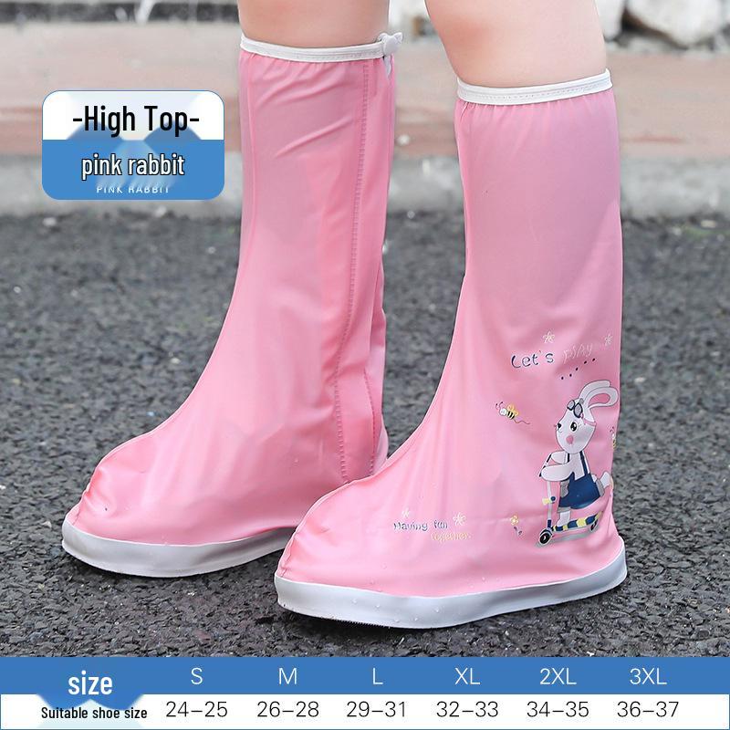 Shangyu High-Top Children's Non-Slip Rain Boots - Summer Waterproof, Thickened, Wear-Resistant, Mid-Calf Silicone Covers