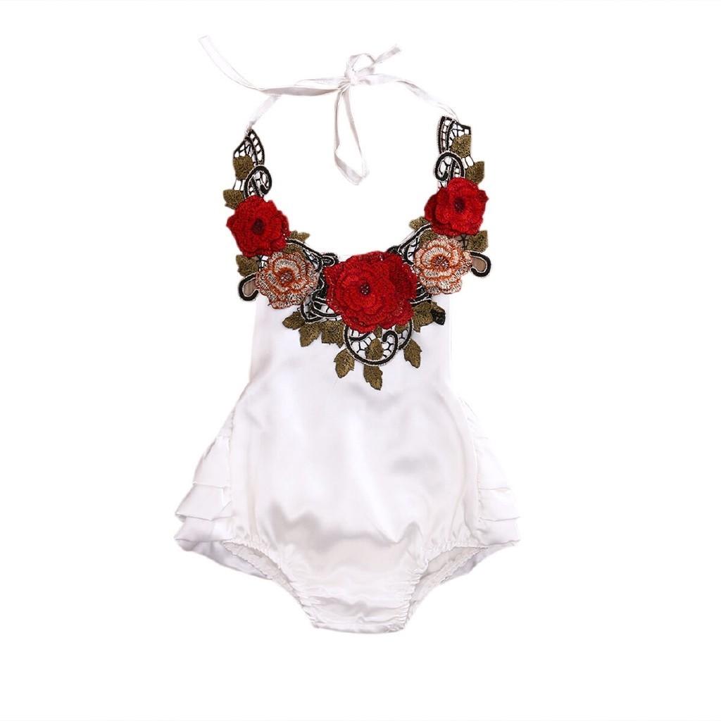 Adorable Toddler Baby Girl Flower Backless Romper Jumpsuit With Timeless Design