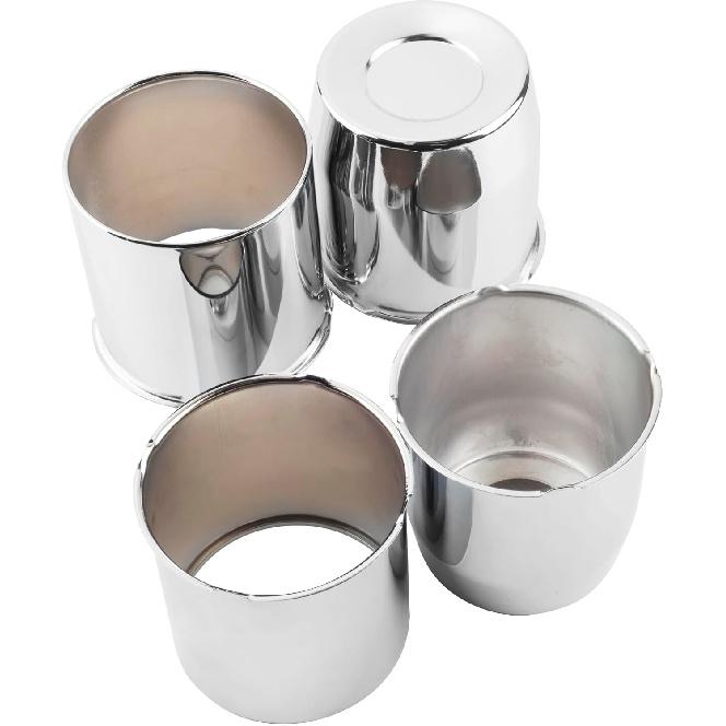 4Pcs 4.25inch Trailer Wheel Center Caps Push Through Center Hub Cap for Truck SUV RV Wheel Rim, Combination of Concave and Open End Chrome Wheel Hub