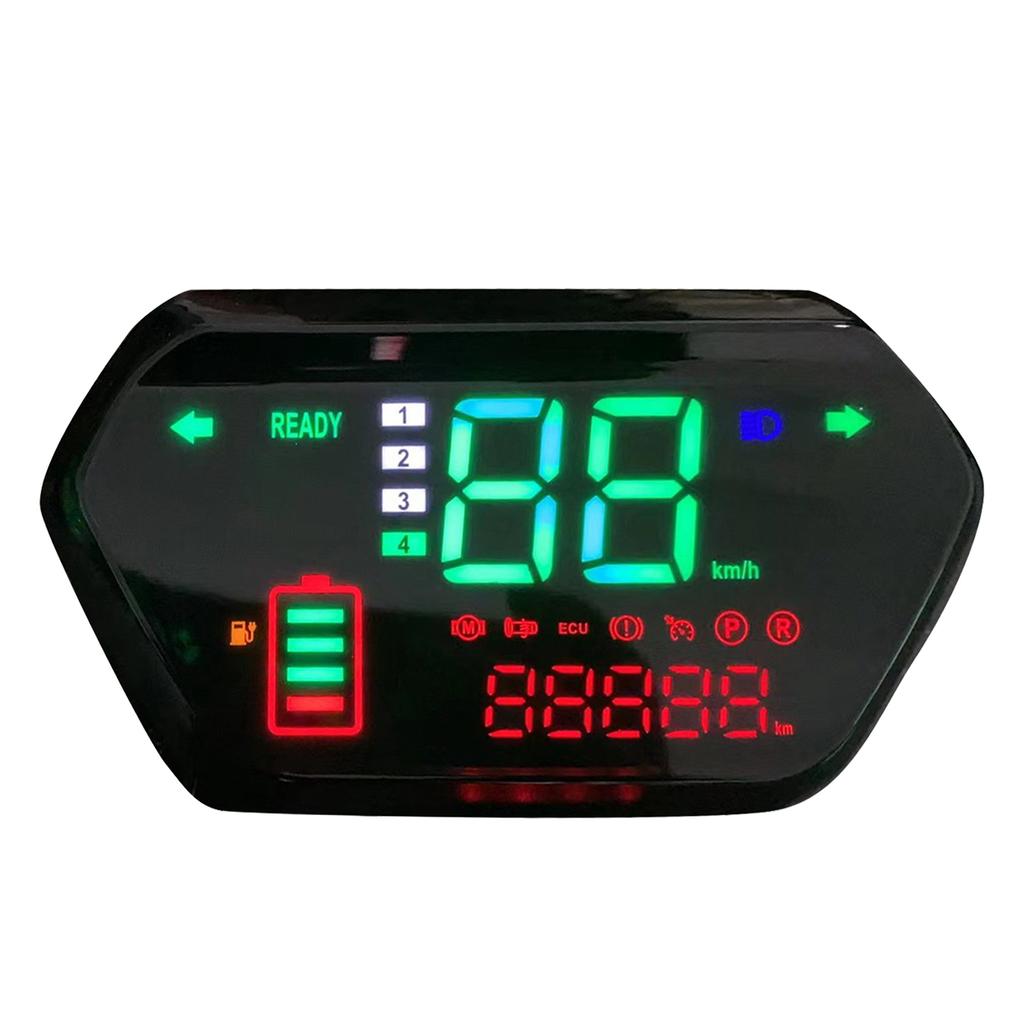 60V Speedometer Odometer Tachometer Digital LCD Display Universal for Electric Motorcycle