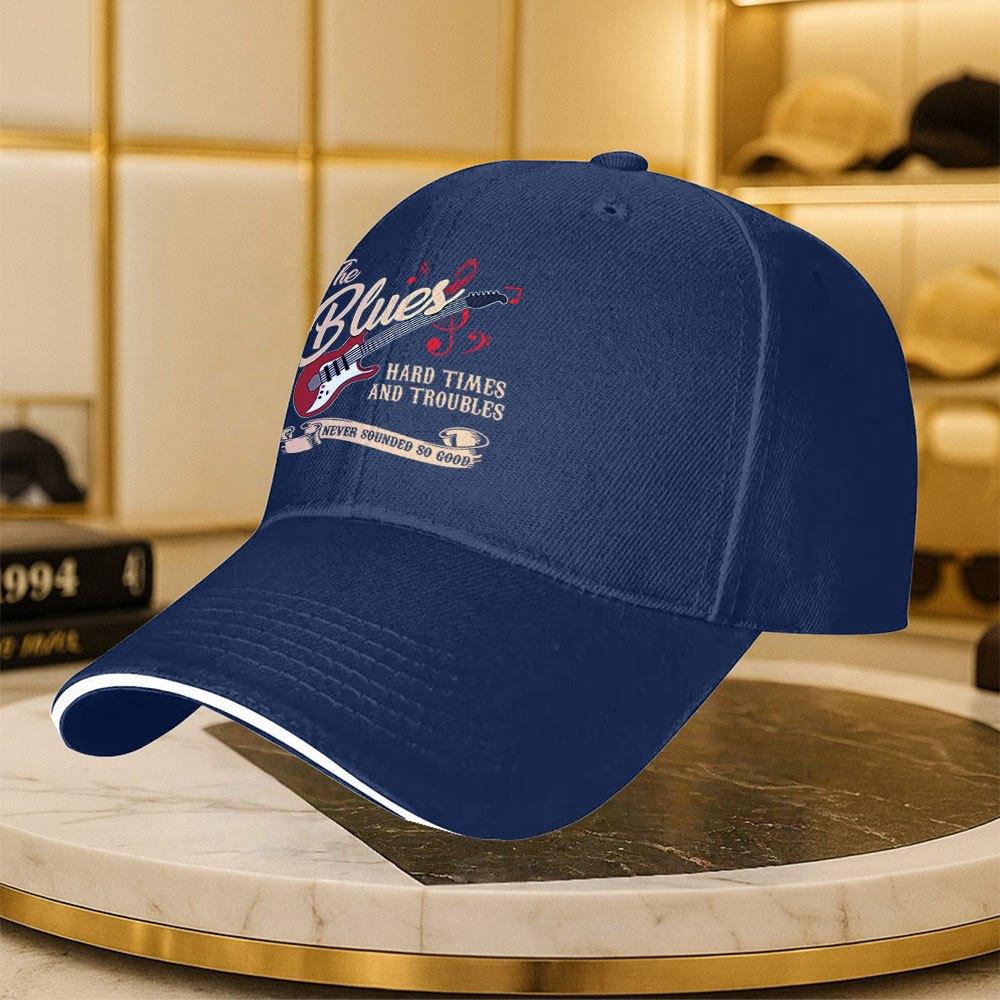 Electric Guitar Blues Sheet Music Printed Baseball Cap For Men Adjustable Multiple Colors