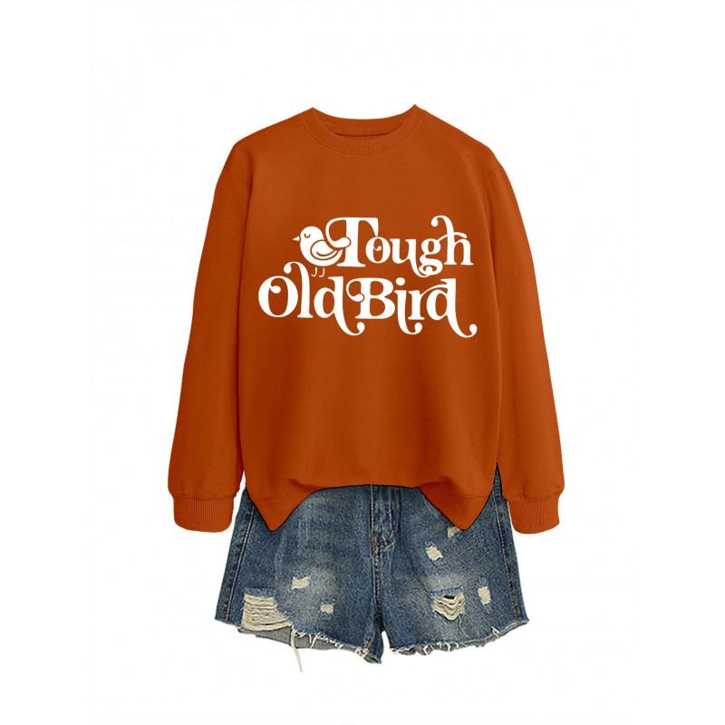 Womens Oversized Cotton Hoodie Sweatshirt With Bold Print - Casual Winter Top Daily Wear
