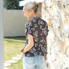 Pure Cotton Floral Short Sleeve T-Shirt for Middle-Aged Women