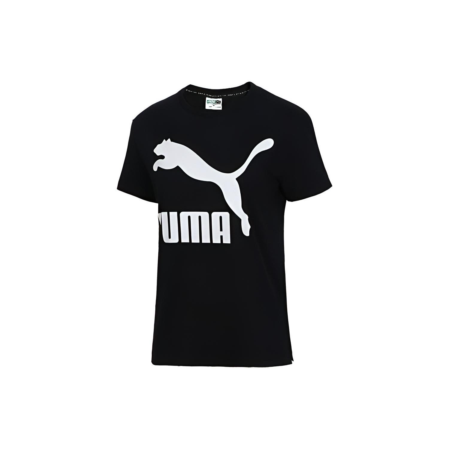 (WMNS) PUMA Classics Logo Tee Sports Short Sleeve TEE Black Women s 579406-61 S