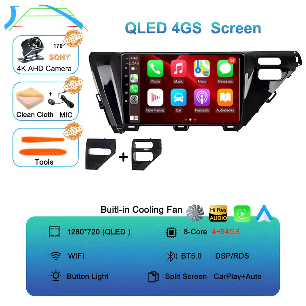 For Toyota Camry 8 XV 70 2017 2018 2019 2020 Android 14 Car Stereo Radio Navigation GPS Multimedia Player Headunit