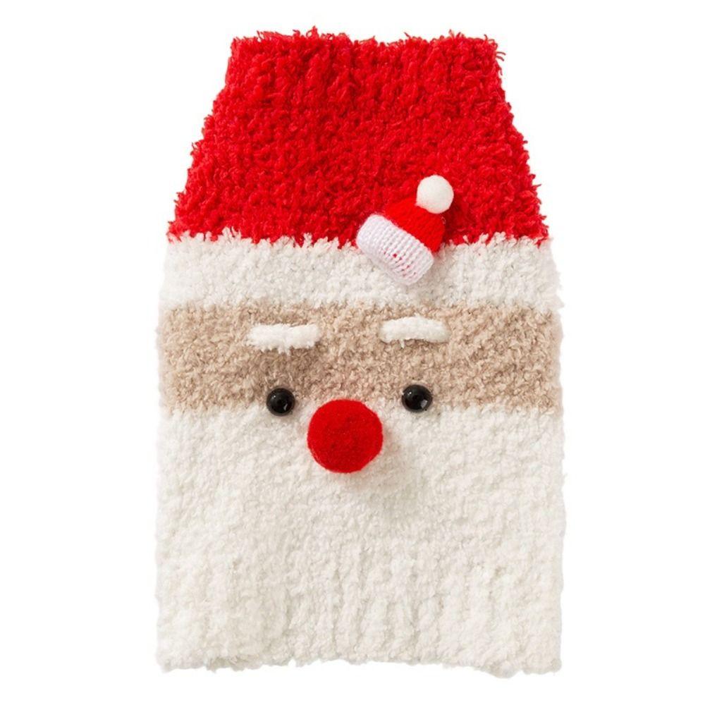 Sleeveless Winter Dog Clothes Santa Claus Style Knit Pet Sweater Christmas Pet Apparel for Cat