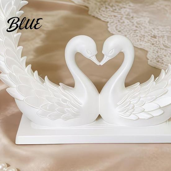 Romantic Home Accents Love Statue Heart Swan Shape 3D Printed Couple Figurine for Wedding Women Figurine Wife Modern Style