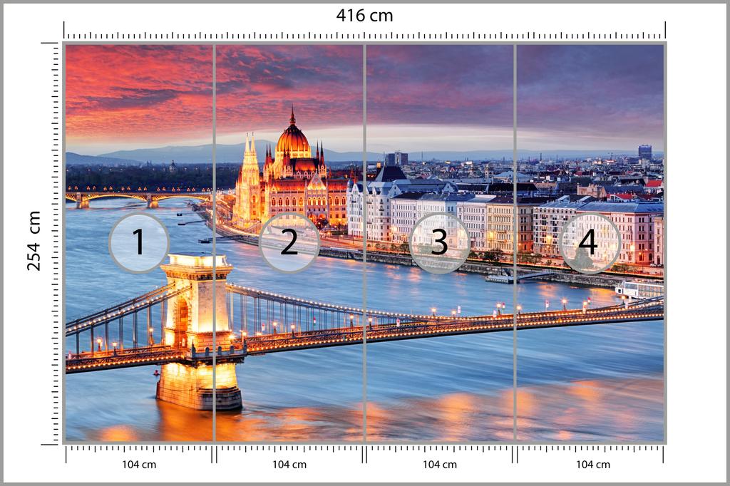 Photomural Bridge At Night  Washable Fleece 416x254