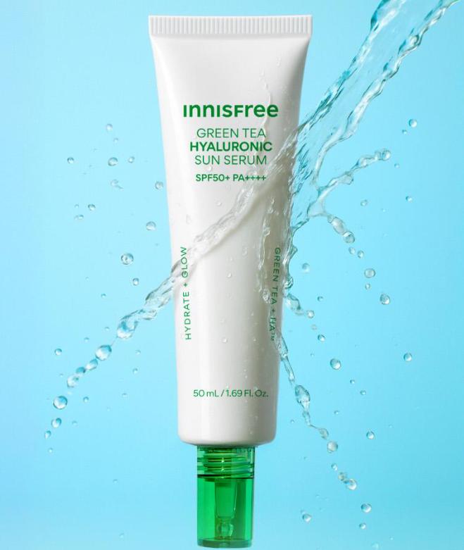 Innisfree Green Tea Moisture Sun Serum SPF | 50ml | Hydrating & Soothing UV Defense