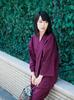 Tayutaf Women's Samue Kimono, Made In Japan, Year-Round Wear, Stylish, Washable, Kurume Cotton, Rokka/ROCCA (L, Navy)