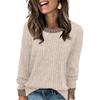 Women's Fashionable Long-sleeved Pullover Solid-color Top