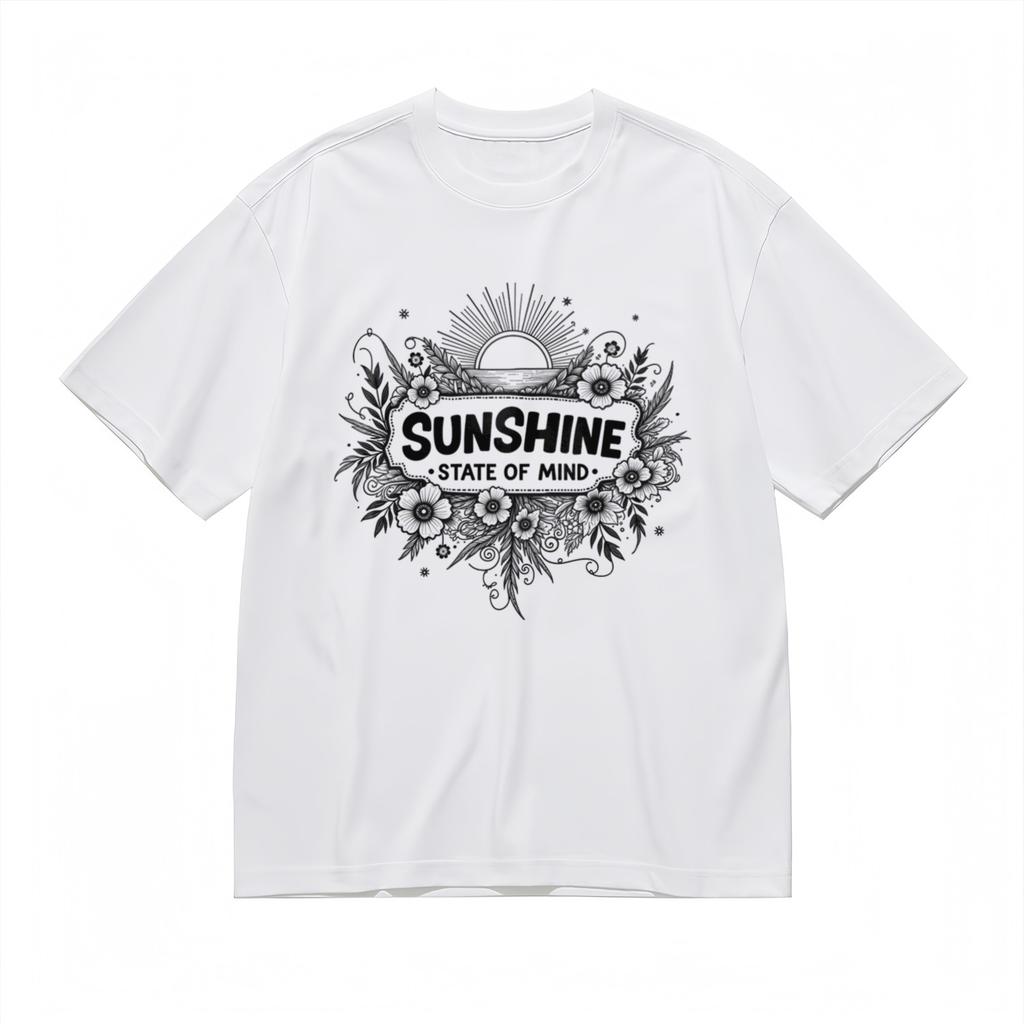 Women's Trend Comfy Breathable Classic T-Shirt Mens Womens Tees Top Flower Sun Nature Design Tee