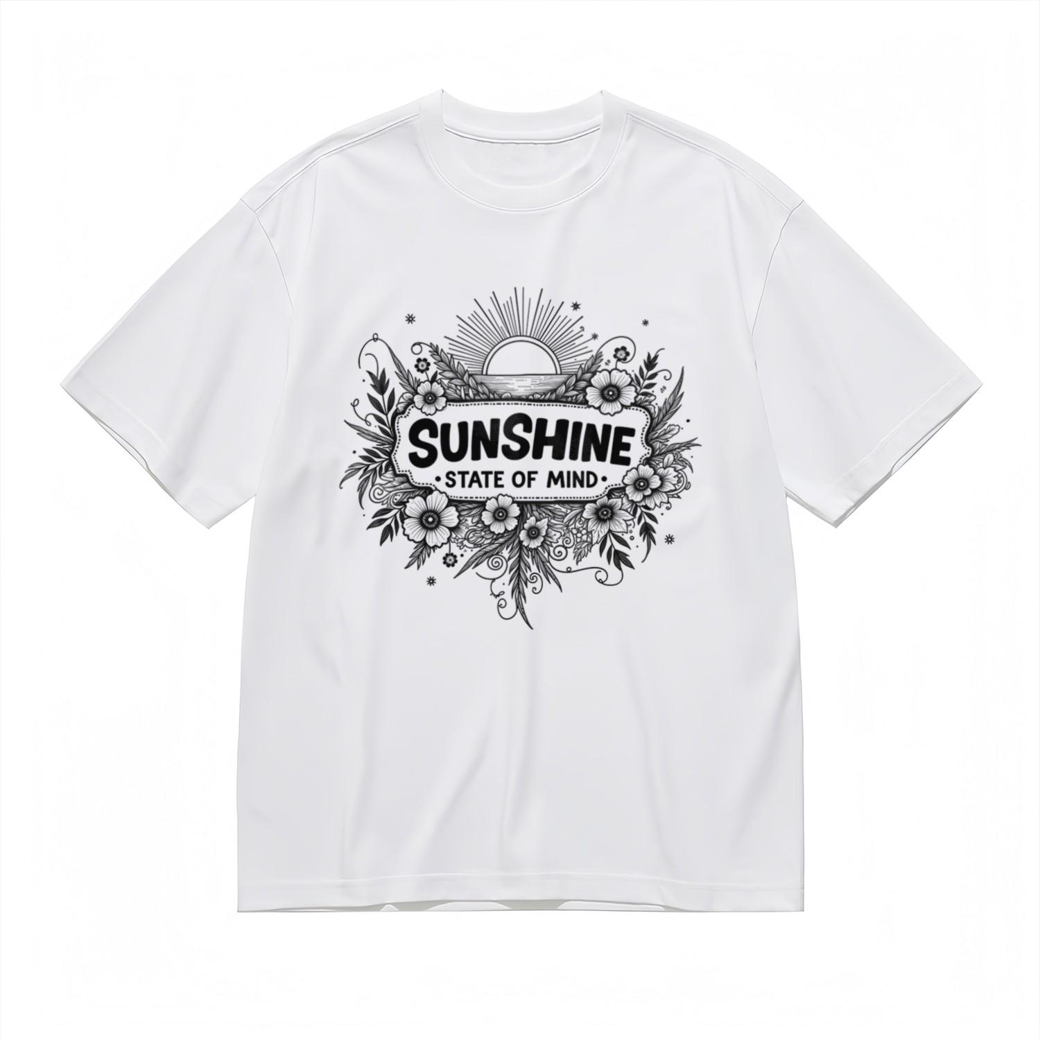 Women s Trend Comfy Breathable Classic T-Shirt Mens Womens Tees Top Flower Sun Nature Design Tee S