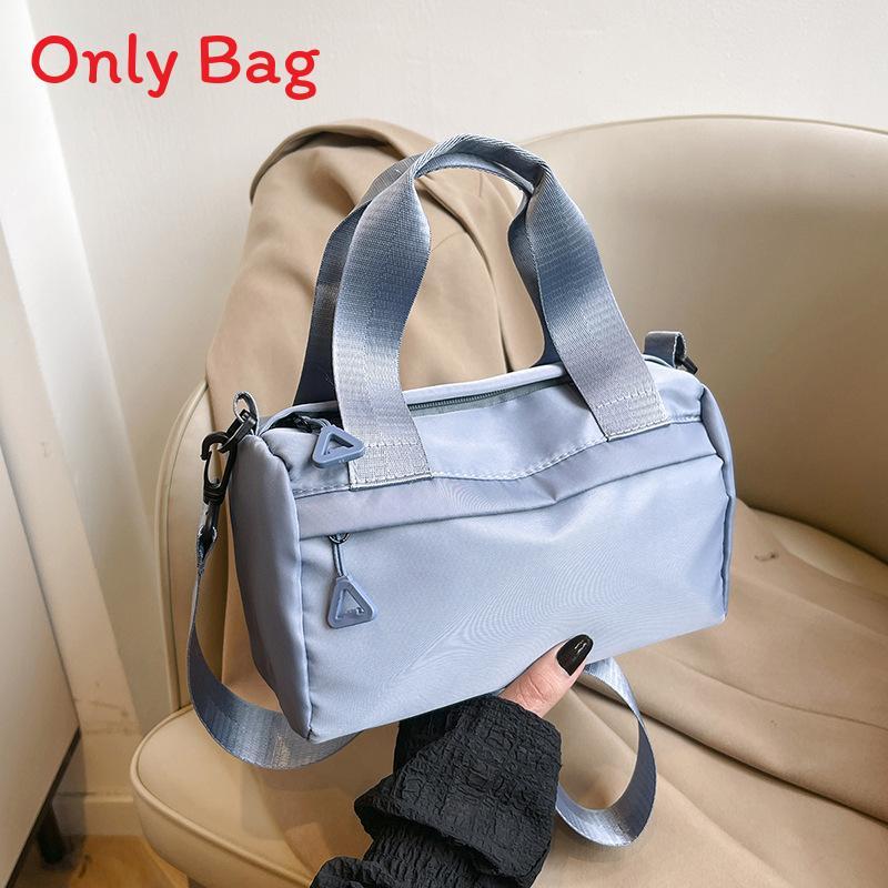 Urban Minimalist Nylon Tote Bag With Top Zipper And Inner Pouch For Womens Casual Outfits