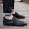 High Quality Men Leather Shoes Summer Hollow Breathable Loafers Luxury Moccasins Men Shoes Comfortable Driving Shoes Formal Shoe