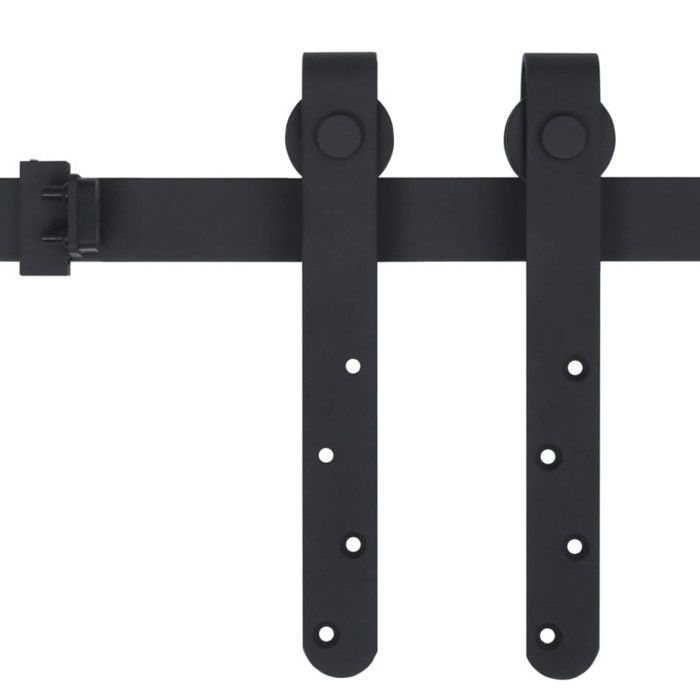 Kit de porte coulissante - vidaXL - 148015 - Acier au carbone - 152 cm - Noir