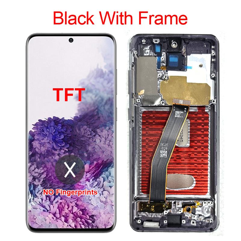 S20 Mobile Phone Panel TFT Tela Pantalla Amoled OLED LCD De Replacement Display S20 4G Screen Frame for Samsung Galaxy SM-G980F