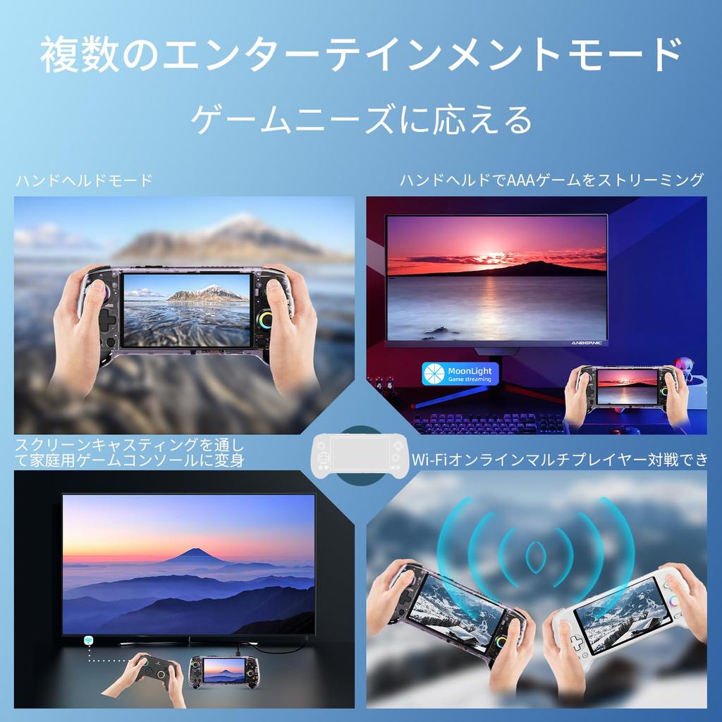 ANBERNIC RG557 Android 14 Game 5G WiFi Classic RG ANBERNIC Android IPS Display Portable Game Console Transparent Console, 4.2, Bluetooth, Games, 557,