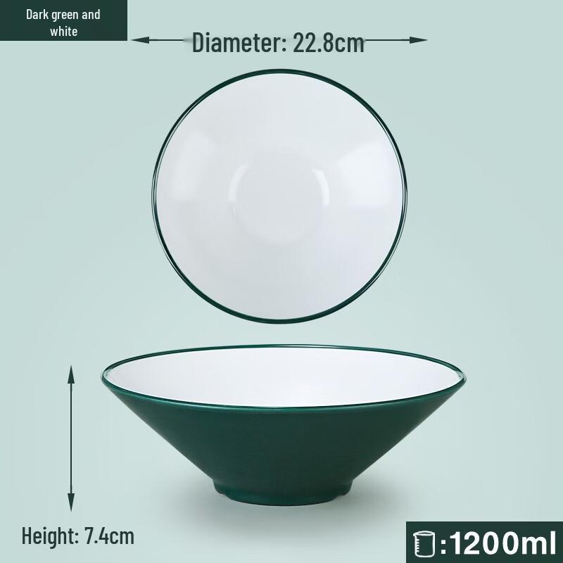 Two-Tone Melamine Conical Noodle Bowl