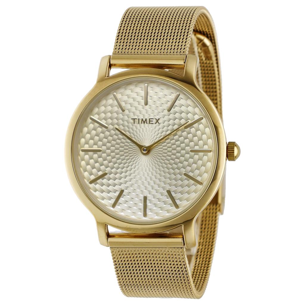 Watch Timex Metropolitan Skyline TW2R36100 Quartz 3 ATM Water Resistant Mineral Glass Gold Dial Brass [TIMEX] Women's [Item]