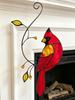Modern Handmade Stained Glass Cardinal Suncatcher Red Bird Window Hanging Home Wall Art Decor Creative Gift