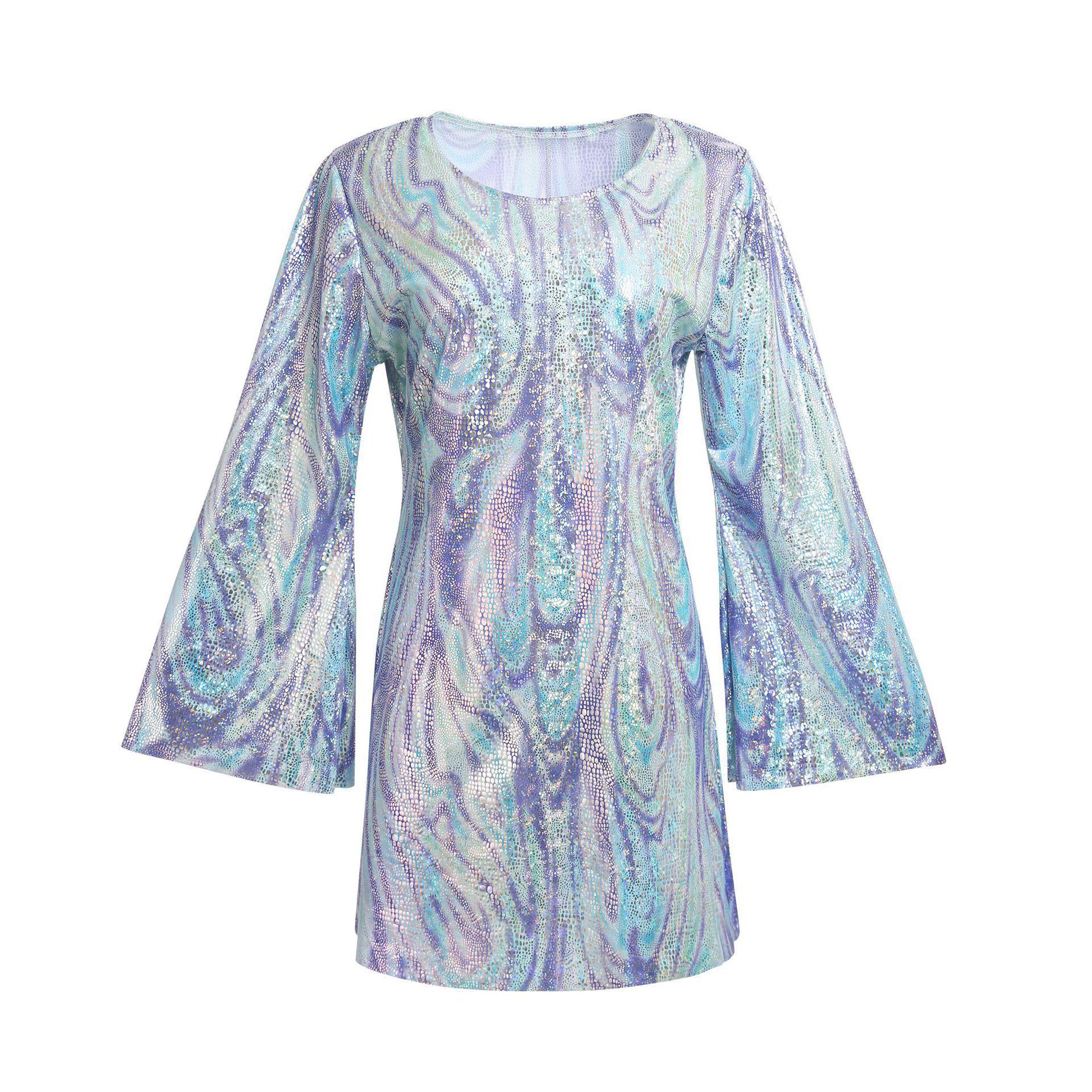 Halloween Hippie Disco Sequin Dress for Women S