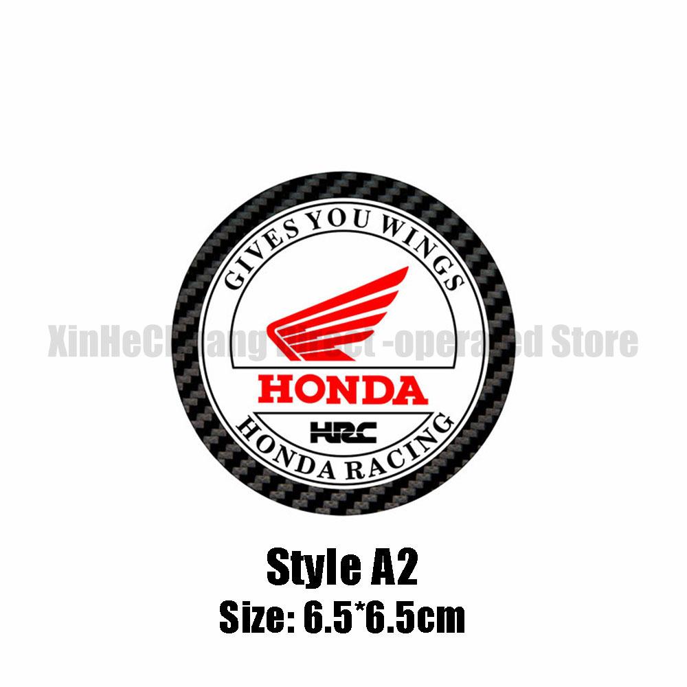 HONDA Motorcycle Decoration Crystal Stickers 3D Stereo Round Personality Carbon Fiber Decals for Honda Racing Fuel Tank Stickers akd256
