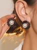Stylish black electrophoresis long fringed earrings