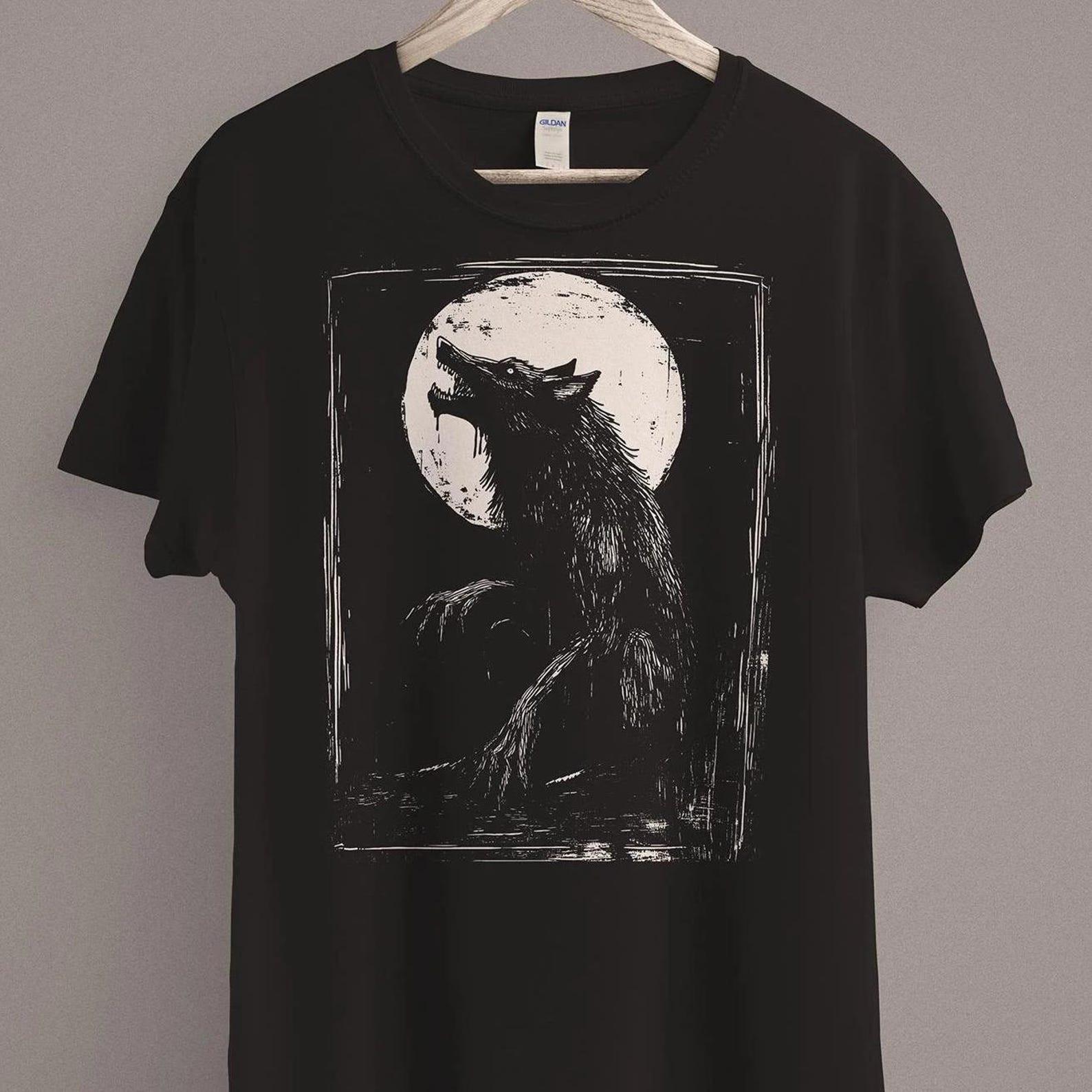 Horror WereWolf T-Shirt Wolf Shirt Grunge Clothing Lycanthropy XL