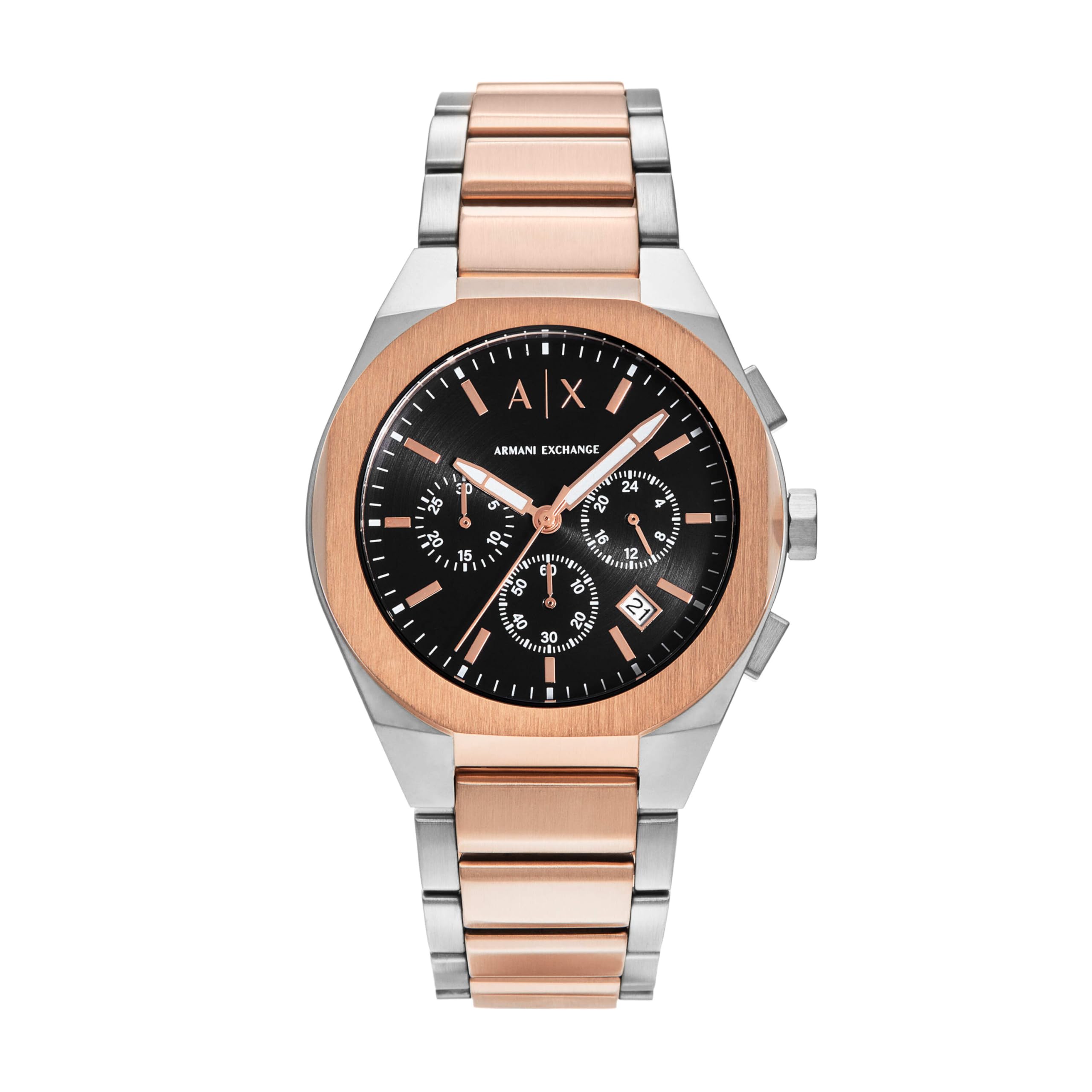 

Armani NA AX4181 Silver Pink Gold [AX Exchange] Men s Watch, &