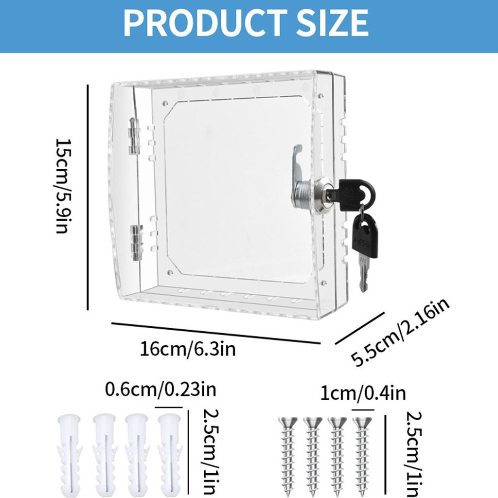 Transparent Thermostat Cover With Lock Acrylic Thermostat Lock Box With Keys Ac Lock Box Cover Thermostat Guard For Home