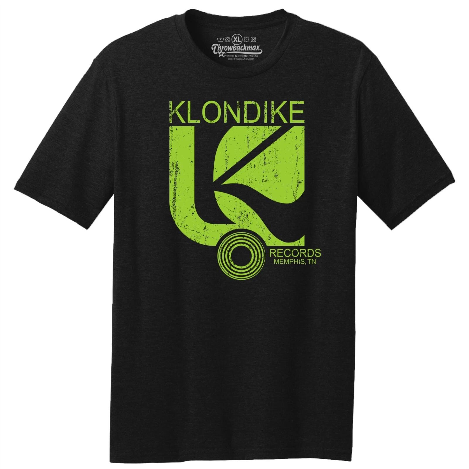 Throwbackmax Klondike Record Label Classic Cut, Premium Tri-Blend Black T shirt S