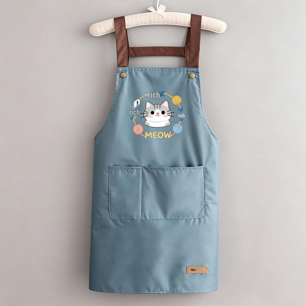 Waterproof Stain-Resistant Kitchen Apron with Simple Print
