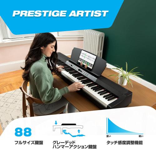 Alesis Prestige Artist Digital Piano, 88 Keys, Full-Size Hammer-Action Keyboard, Built-in Speaker, 30 Built-in Sounds, Arpeggiator Function, 5 Reverb