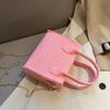 Small Tote Handbags Popular Stone Texture Shoulder Messenger Bag Trendy Females Small Square Bag Chain Crossbody Bag
