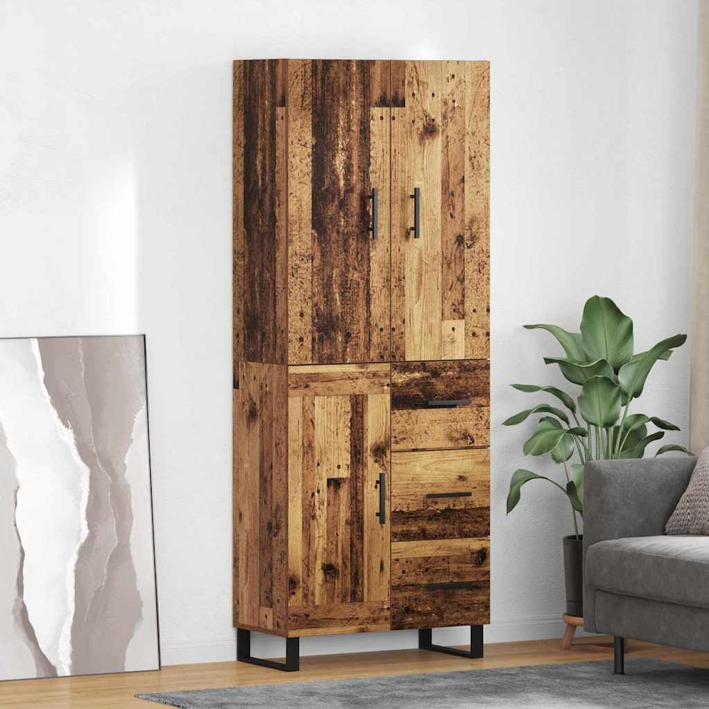 Highboard with Drawers 2 pcs Reclaimed Wood Look 69.5 x 34 x 180 cm