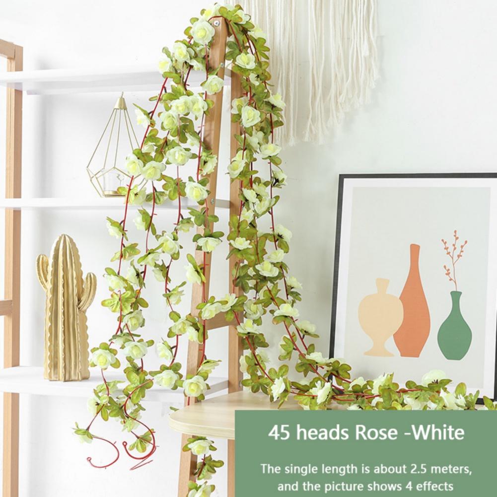 1PC Artificial Flowers Vine 45pcs / 69pcs Rose Fake Flower DIY Wedding Decoration Home Room Decor Wall Hanging Garland Plant
