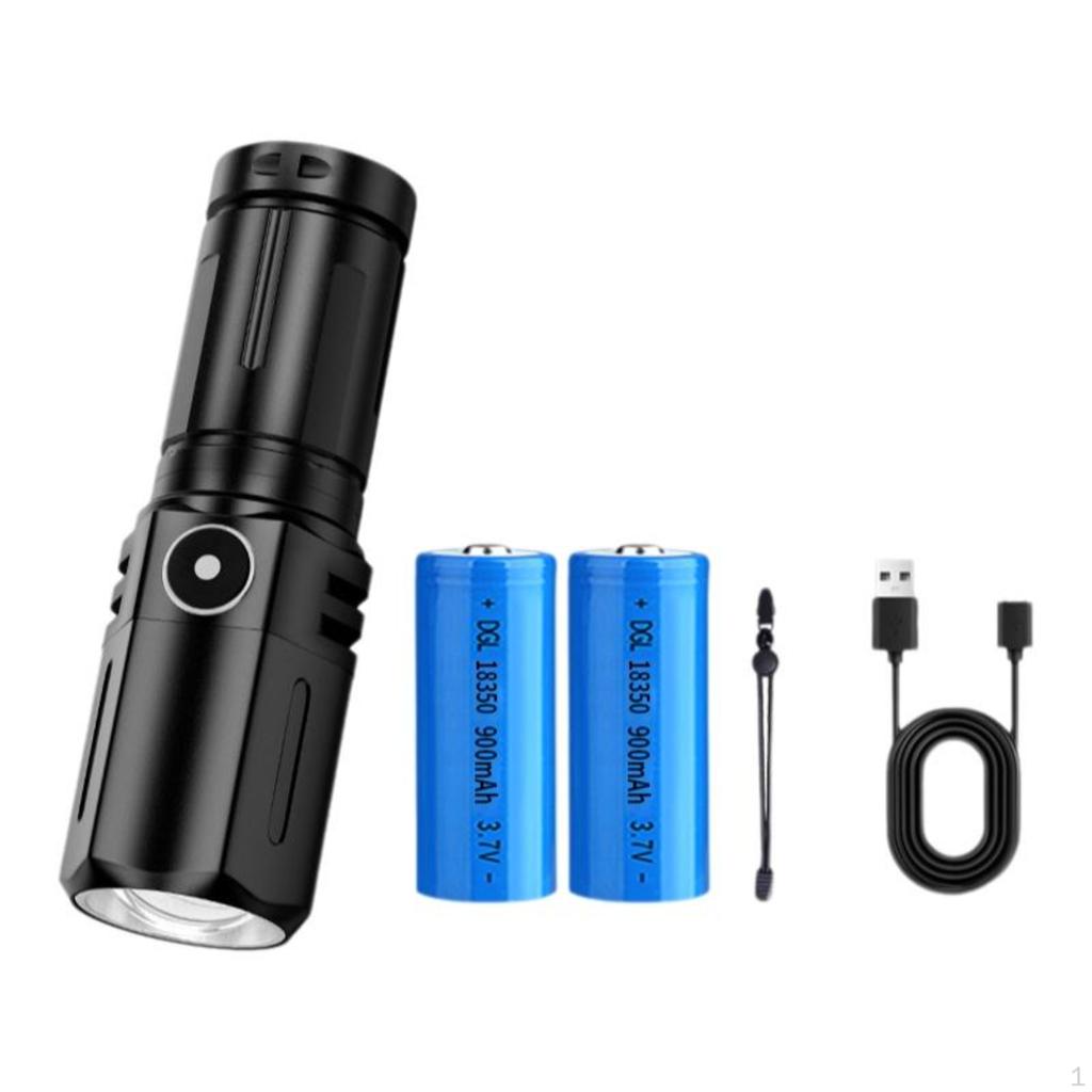 Rechargeable, mini highlumen, longrange, portable, outdoor, home Black 9.3cm 1xBattery