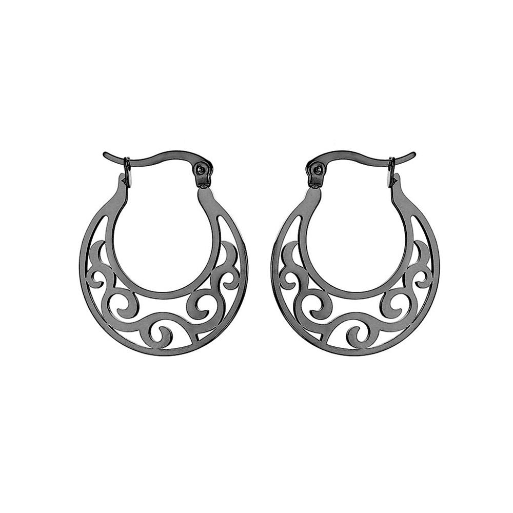 Cazador Vintage Filigree Hoop Earrings for Women Flower Tree Lotus Stainless Steel Jewelry Wedding Birthday Mother Gifts 2025