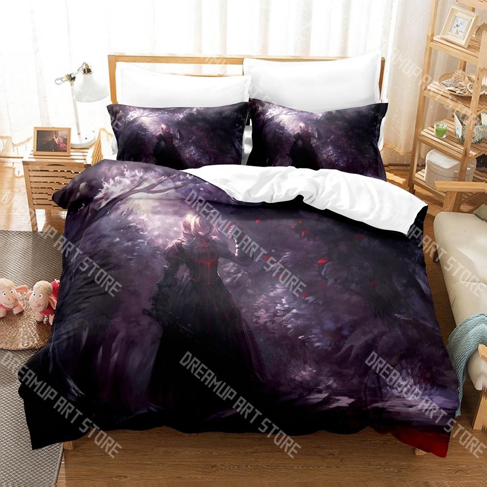 Fashion Fate stay night Anime Bedding Set Single Twin Full Queen King Size Bed Set Kids Bedroom Duvetcover Sets Bed Sheet Set