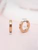 Limerencia G23 Pure Titanium Hypoallergenic Huggie Hoop Earrings for Women Girls Sensitive Ears Rose (8 Millimeters, Gold)