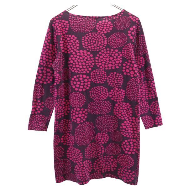 Marimekko Ogólny uchwyt Długi rękaw Sukienka do kolan S Różowy Kobiety Używany