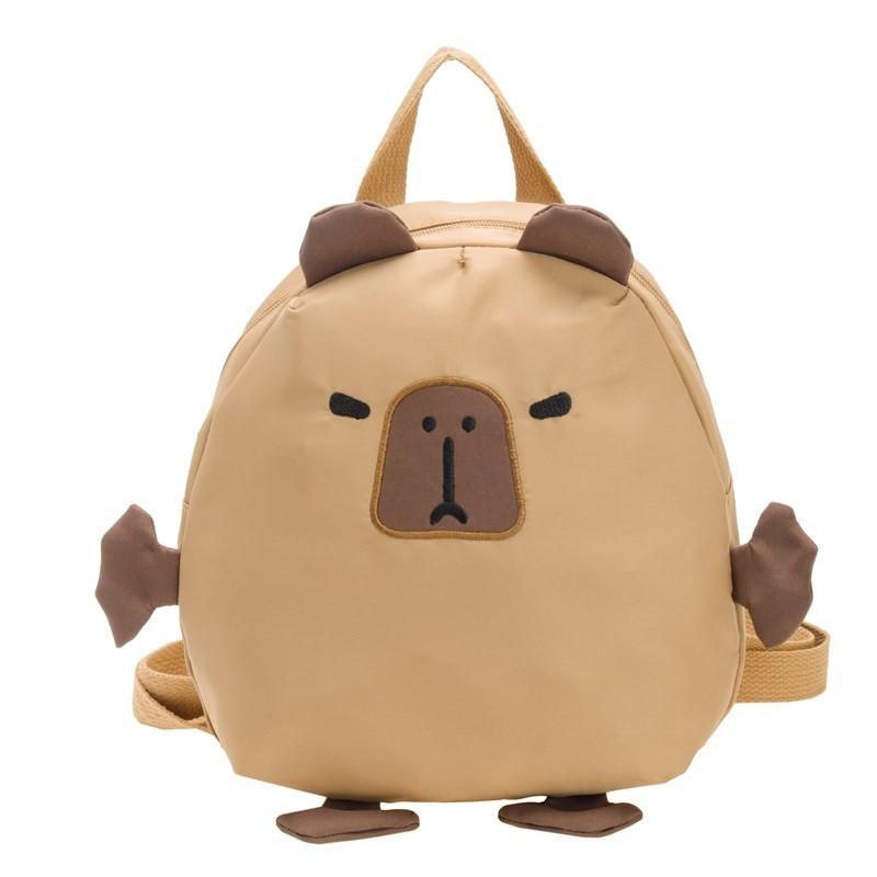 Adorable Japanese Cartoon Style Unisex Kids Backpack Featuring Cute Capybara Design