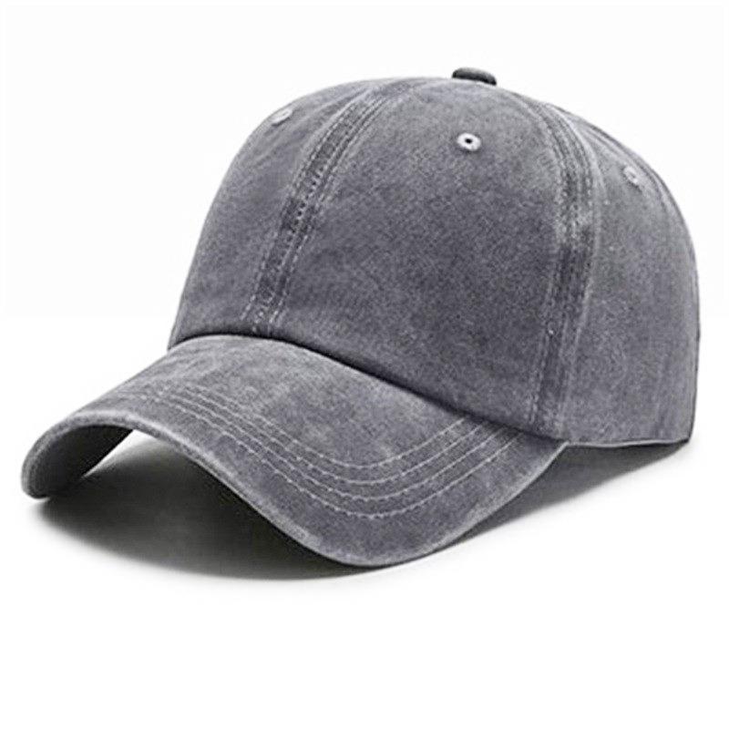 Fashion Bare Board Unisex Washed Retro Curved Brim Sunshade Solid Color Baseball Cap Travel Sunshade Women Tide Hat Hip Hop Cap