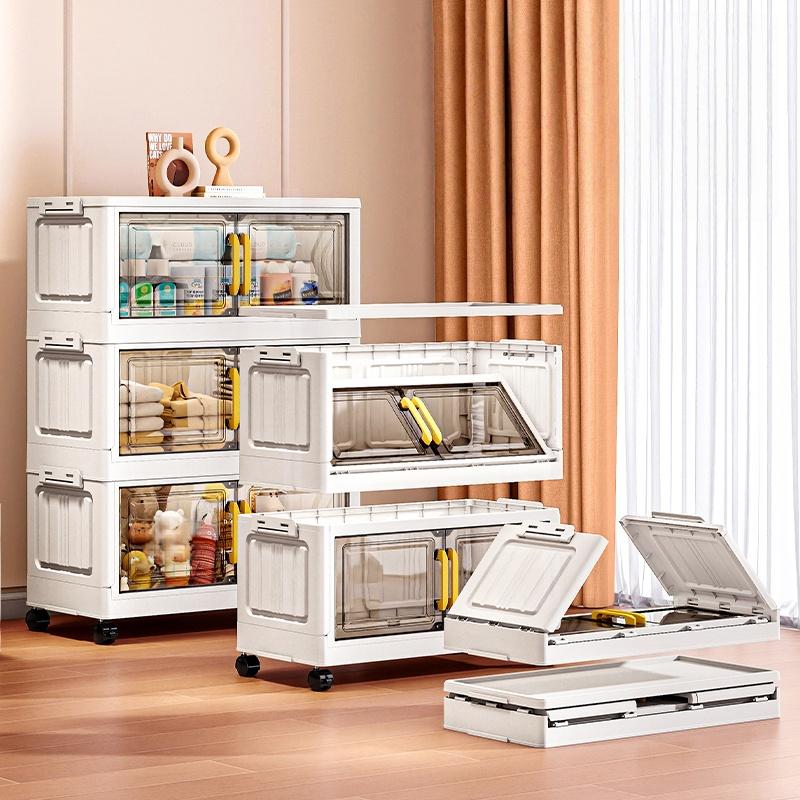 Double-door Living Room Storage Cabinet Folding Floor-standing Storage Box No Installation Required Simple Storage Cabinet